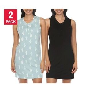 NWT Honeydew Sleep Tank Dress 2 Pack Cactus Print Black Womens XS